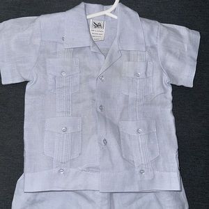Baby boy Linen Cuban outfit